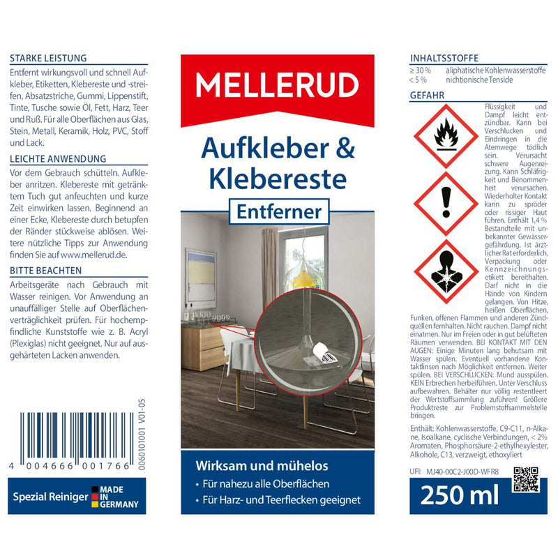 Centurion MEL1766 Mellerud Adhesive Residue Remover-250ml, Multi-Colour
