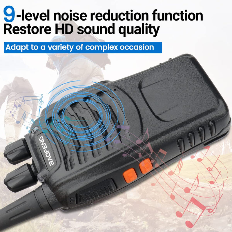 Baofeng Walkie Talkies Long Range Walkie Talkie for Adults with Earpiece Mic Rechargeable 2-Way Radios Handheld Two-Way Radios Transceiver Kids Walky Talky with USB Base Charger for Camping 2pcs with earpiece