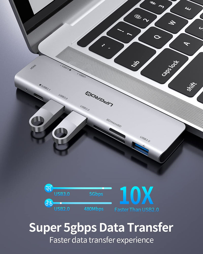 USB C Hub for MacBook, PowerExpand Direct 7-in-2 USB C Adapter Compatible with Thunderbolt 3 USB C Port, 100W Power Delivery, 4K HDMI, USB C and 2 USB A Data Ports, SD and microSD Card Reader 7 in 2 USB-C HUB