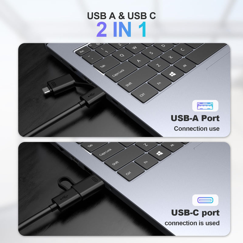 USB Hub, Instant Plug and Play 4-Port USB 3.0 Hub, Equipped with a 4 Port USB 3.0 Hub Delivering 5Gbps Transfer Speed and a USB to USB C Adapter, Compatible with Mac Air/Pro, HP, and More