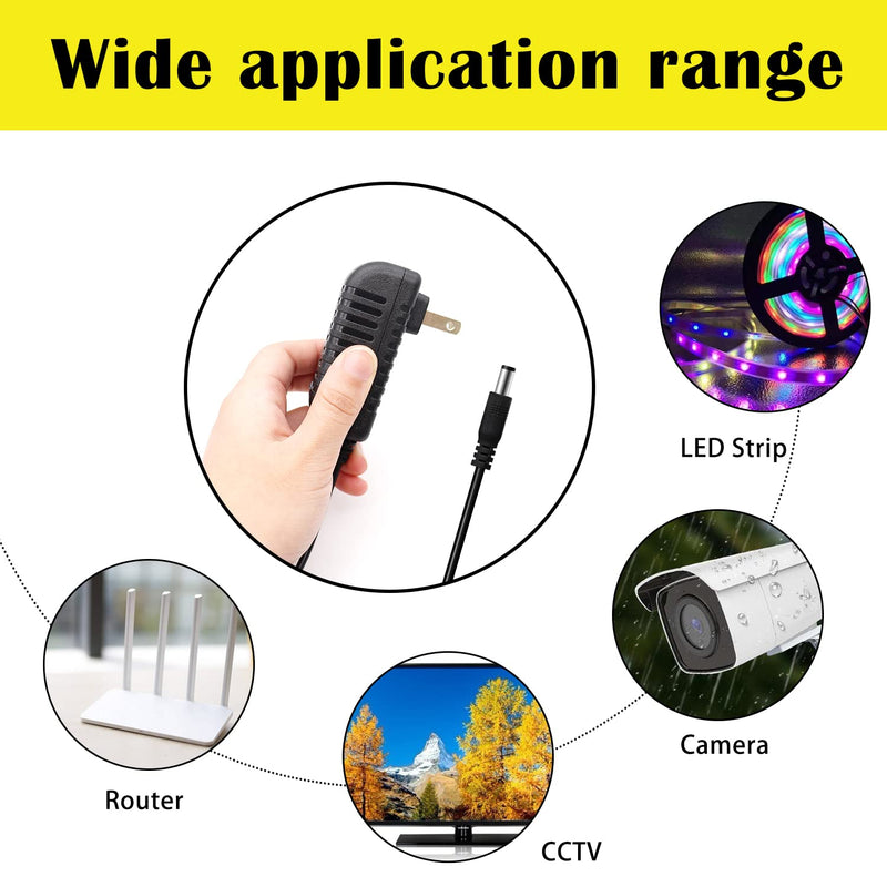 12V 2A 100V-240V AC to DC Power Adapter 5.1x2.1mm 4-Way Power Splitter Cable for CCTV/Camer/DVR H-M-026 12V 2A Power Adapter