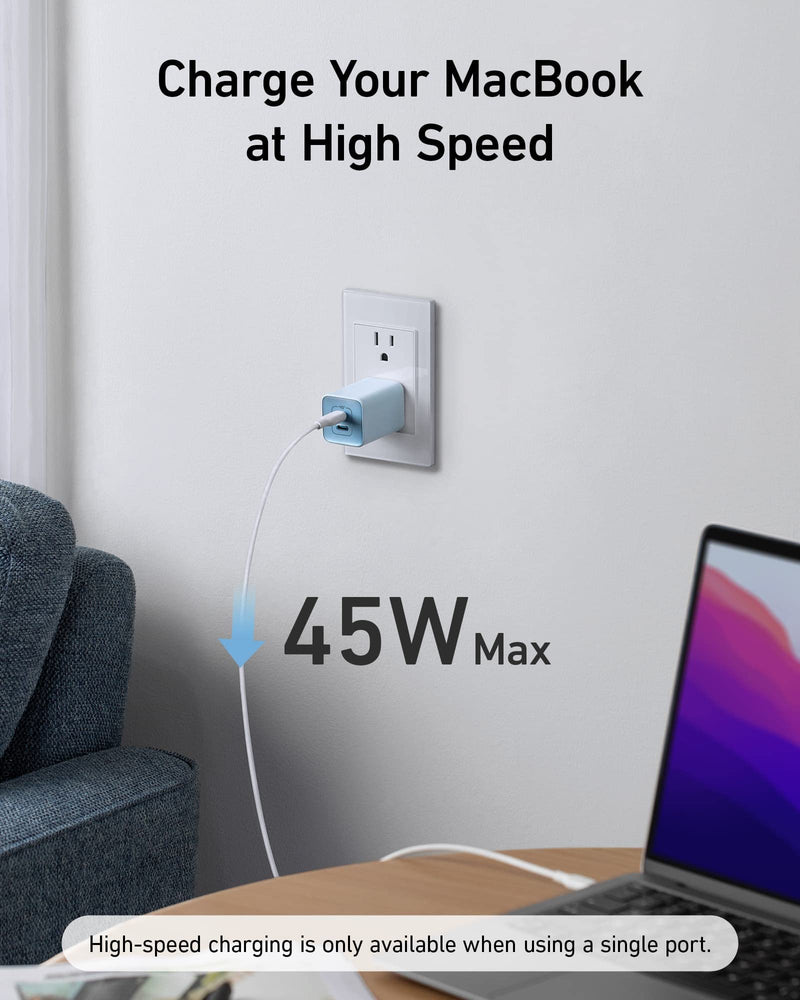 Anker 240W 6 ft Upcycled-Braided USB C Cord, 47W USB C Charger (Nano 3), 2 Port Compact Foldable GaN Fast Charger