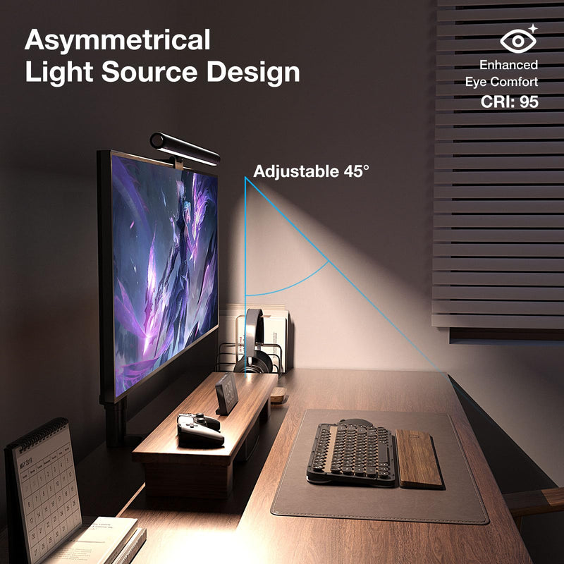 Monitor Light Bar, LED Screen Light Bar, Stepless Dimming Monitor Lamp, Computer Monitor Lamp for Desk Office Home Game, No Screen Glare/Touch Control/Space Saving/USB Powered