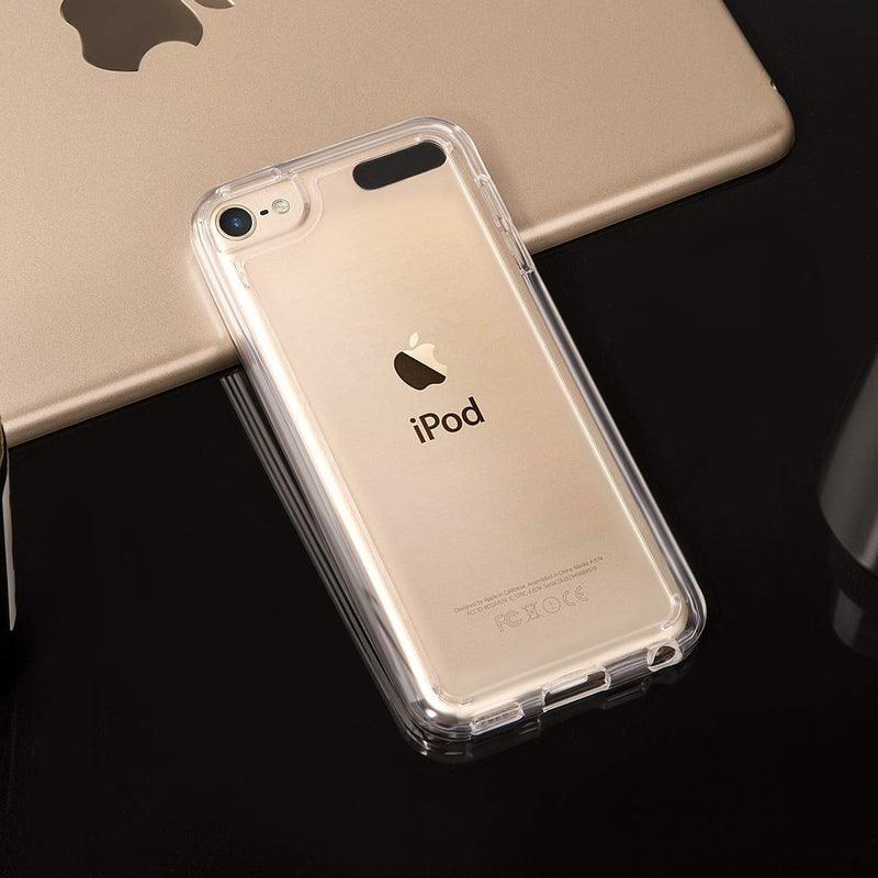 IDWELL iPod Touch 7 Case Clear, Touch 6 Touch 5 Case with 2 Screen Protectors, Clear Slim Soft TPU Bumper Hard Cover for iPod Touch 5/6/7th Generation (Latest Model,2019 Released), HD Clear