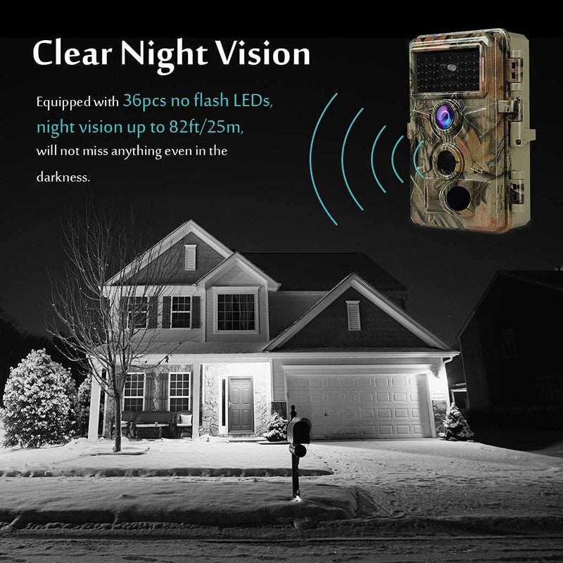 BLAZEVIDEO 32MP 1296P Game & Trail Camera 90ft Night Vision Motion Activated Waterproof Farm & Ranch Field Camera for Outdoor Deer Hunting Tracking & Backyard Surveillance Red-1