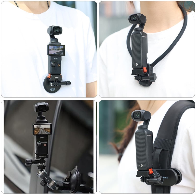 [AUSTRALIA] - VRIG Adapter Base for DJI Osmo Pocket3,PULUZ Dock Desktop Base Aluminum Alloy Bracket for DJI Osmo Pocket3 Accessories, 1/4 Screw Hole for Tripod, Handle or Selfie Stick 