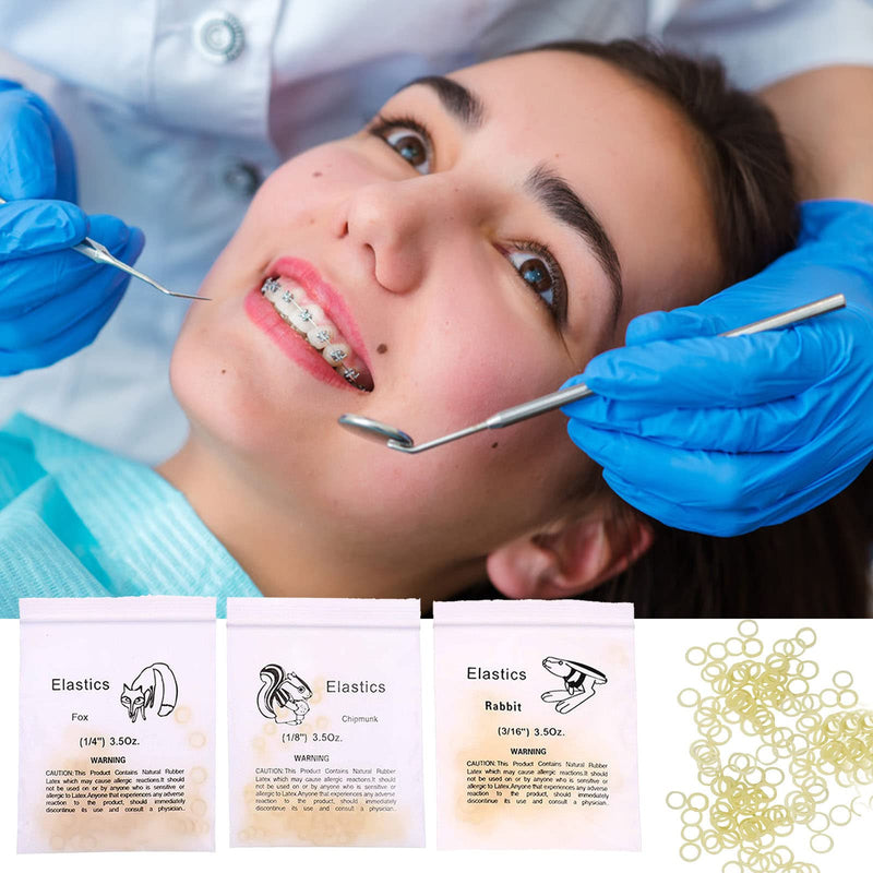 Orthodontic Rubber Bands, Rubber Bands for Braces, 3/16 Inch Orthodontic Elastic Rubber Bands, Professional Portable Orthodontic Rubber Bands, 3.5 oz, 400 Pieces (800 Pieces) 800pcs