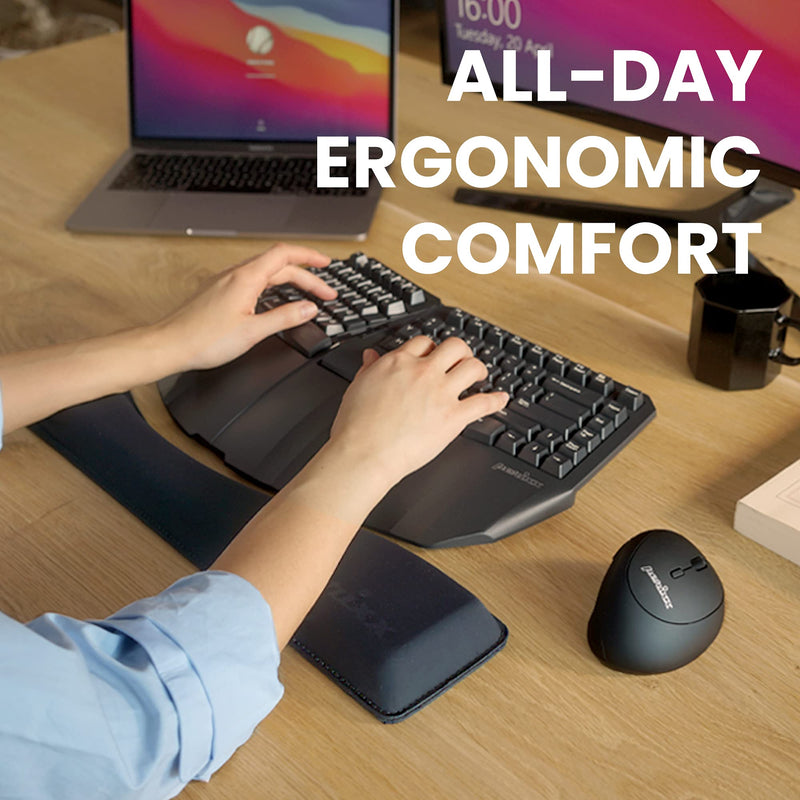 Perixx PERIPRO-512 Ergonomic Keyboard Wrist Rest - Gel Cushion Support - Compatible with Various Ergo Keyboard - Dimension 17.32x3.94x1.30 inches - Black Wrist Rest L
