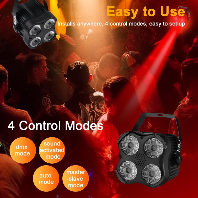 DJ Par Lights, RGBW LED Par Light with Sound Activated and Remote, DMX Stage Uplighting for Event Wedding Church Festival Stage Lighting﻿﻿