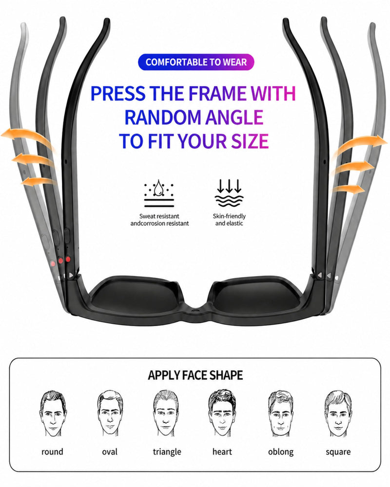 AI Smart Glasses With Camera, 1080P Video HD for Travel, Meetings & Vlog | 8MP Camera Glasses, AI Voice, Real-Time Translation, Photochromic Lenses, IP65, Bluetooth Audio