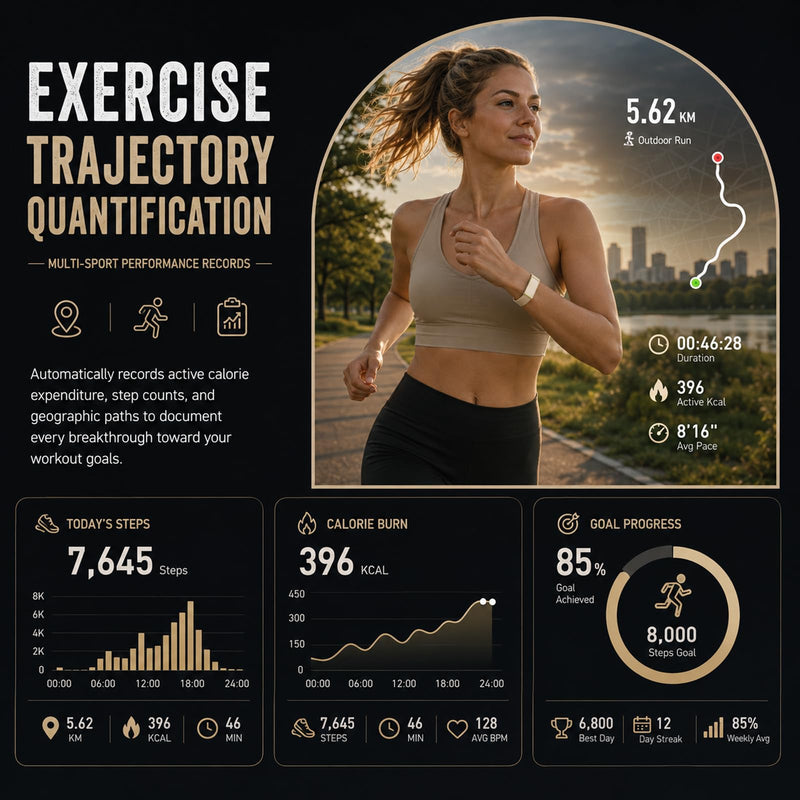 Smart Band Fitness Tracker Smart Bracelet for Women Men Health Arm Band Tracker with Heart Rate Monitor Fall Detection Alert SOS Emergency Assistance AI Sleep & Health Analysis for Android iOS BLACK