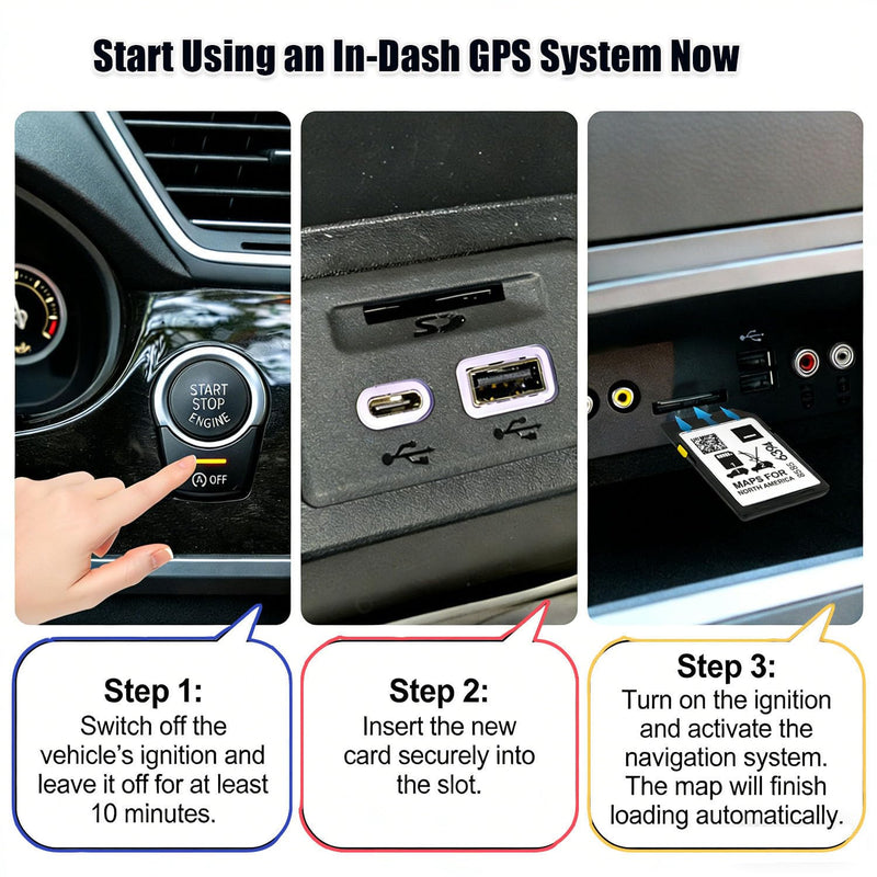 Satellite Navigation SD Card Compatible with Cadiliac Chevrolet Buick GMC | 2025 Latest Update,North America Maps,Plug and Play Install,GPS in-Dash Navigation Accessories Part 85856394 INFO3-V6394