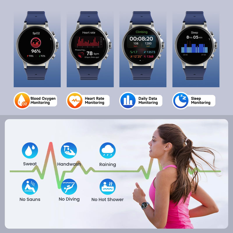 IMIKI 3D Dynamic Dial Smart Watch with Magnetic Strap, 1.60" AMOLED HD Touchscreen Fitness Tracker|Bluetooth Call|100+ Sport ModesIP68 Waterproof|Heart Rate Monitor|Find Phone|Voice Assistant