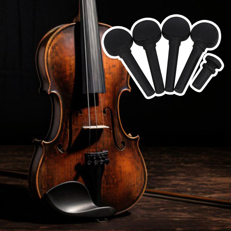 [AUSTRALIA] - Black Wooden Tuning Pegs,Tuning Pegs with Endpin Replacement Parts for Violin String 