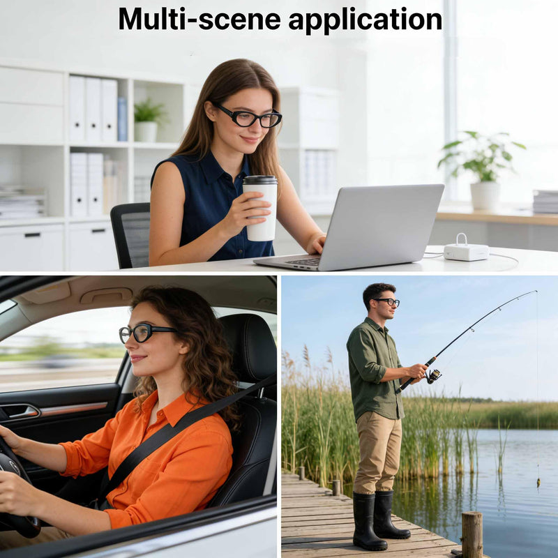 Bluetooth Smart Glasses for Men Women Audio Glasses with Bluetooth Built-in Speakers and Mic Voice Control, Clear Lens Black Frame - Clear Lens