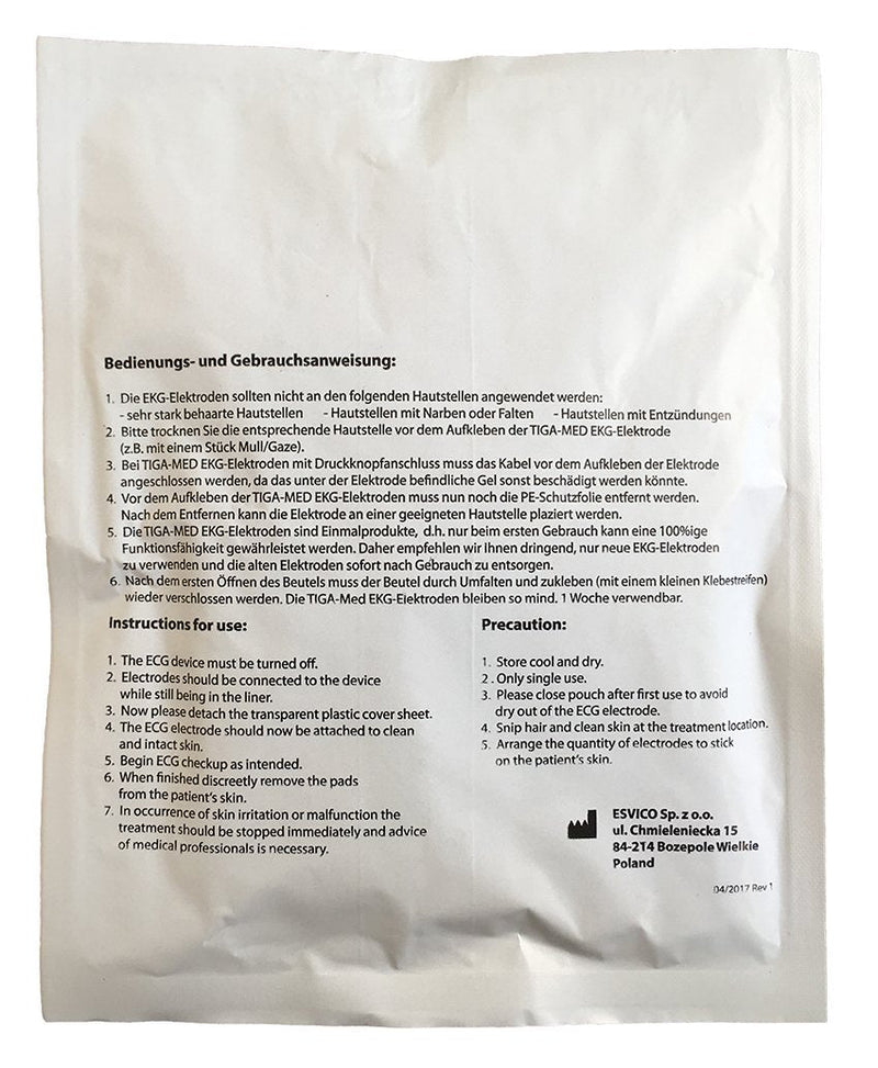 [AUSTRALIA] - Tiga-Med ECG Electrodes with Wet Gel / Liquid Gel 48 mm Pack of 120 Disposable Electrodes 