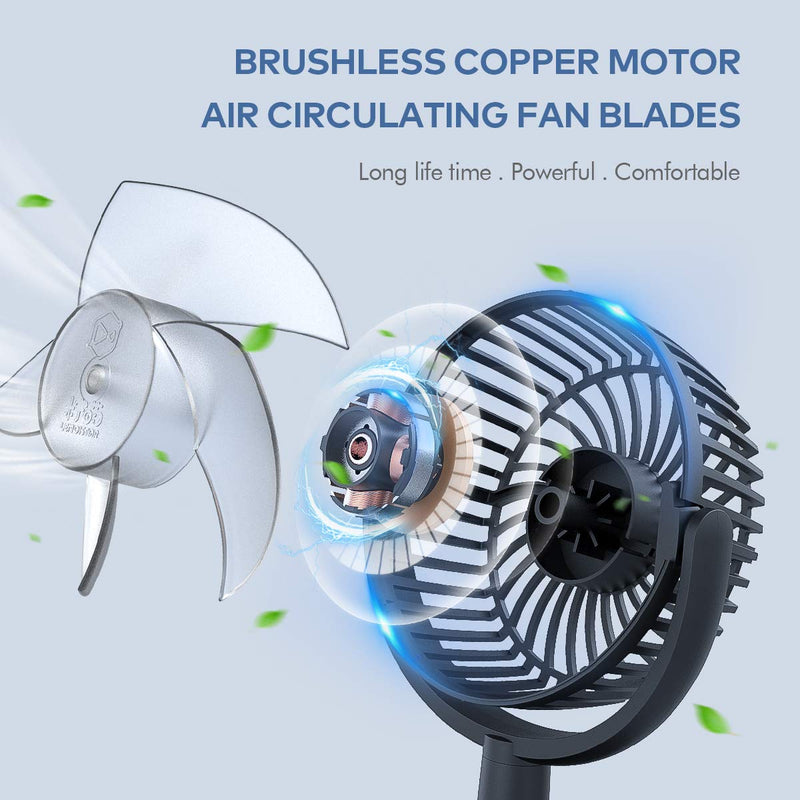 Small Personal USB Powered Fan with 4 Speeds, Portable Desk Fans with 310° Rotation, Mini Powerful Table Fans, Ultra Quiet Air Cooling Fan for Office, Bedroom, Easy to Storage, Strong, Compact, Black 4" Black