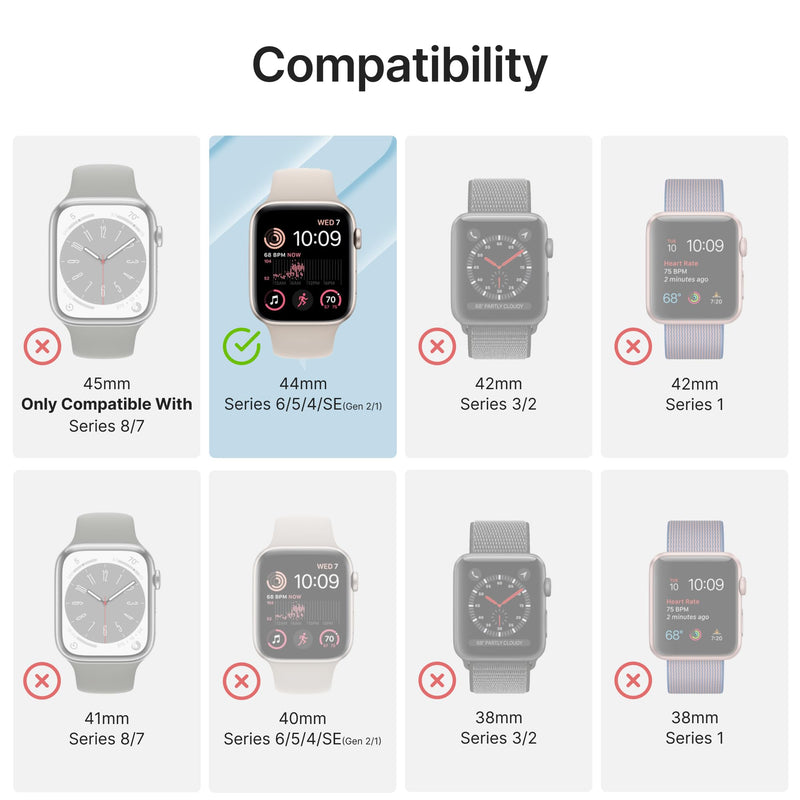 Catalyst Case- Designed for Apple Watch Series SE 2022, Series 6/5 and 4 44mm, Buckle Edition, Drop Proof 9.9ft, Sport Band, Breathable, Rugged, Free Microfiber Cloth is included - Navy Blue