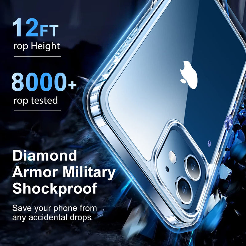 Temdan for iPhone 12 Case & iPhone 12 Pro Case, [Not Yellowing] [Ultra Slim] Lightweight Thin Shockproof Phone Case for iPhone 12 Case & iPhone 12 Pro Case-Clear Crystal Clear iPhone 12/12 Pro