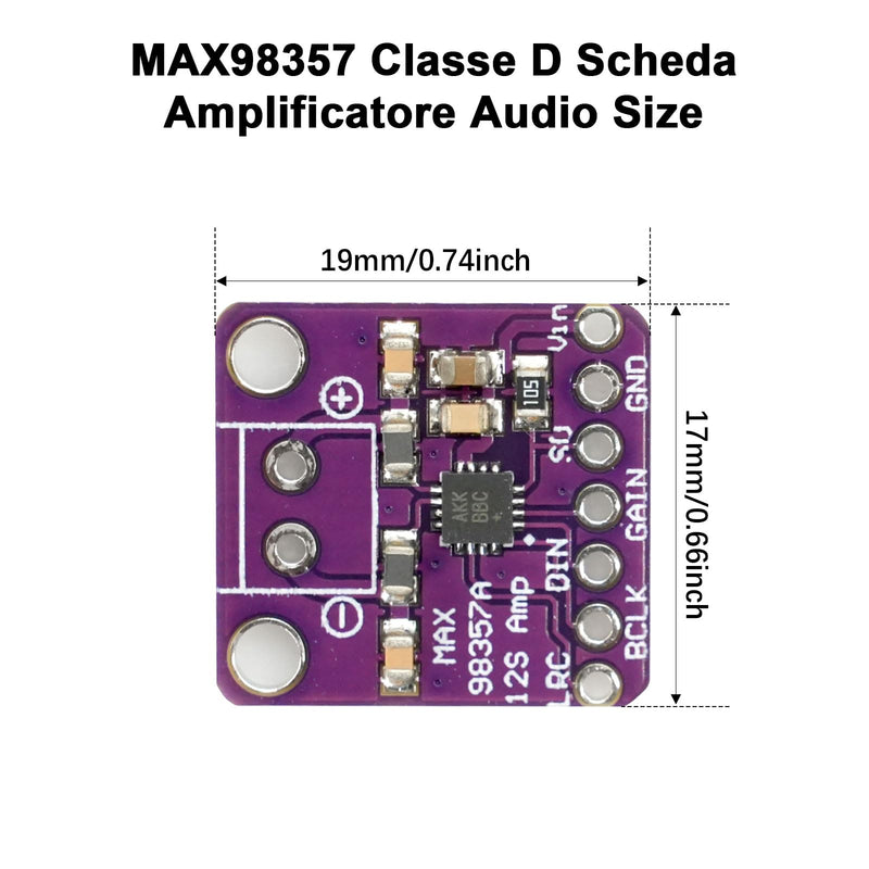 MAX98357 I2S 3W Class D Audio Amplifier Module AYWHP 5 Pieces DAC Decoder Module Audio Board I2S DAC Decoder Breakout Module Filterless Audio AMP Board for Arduino