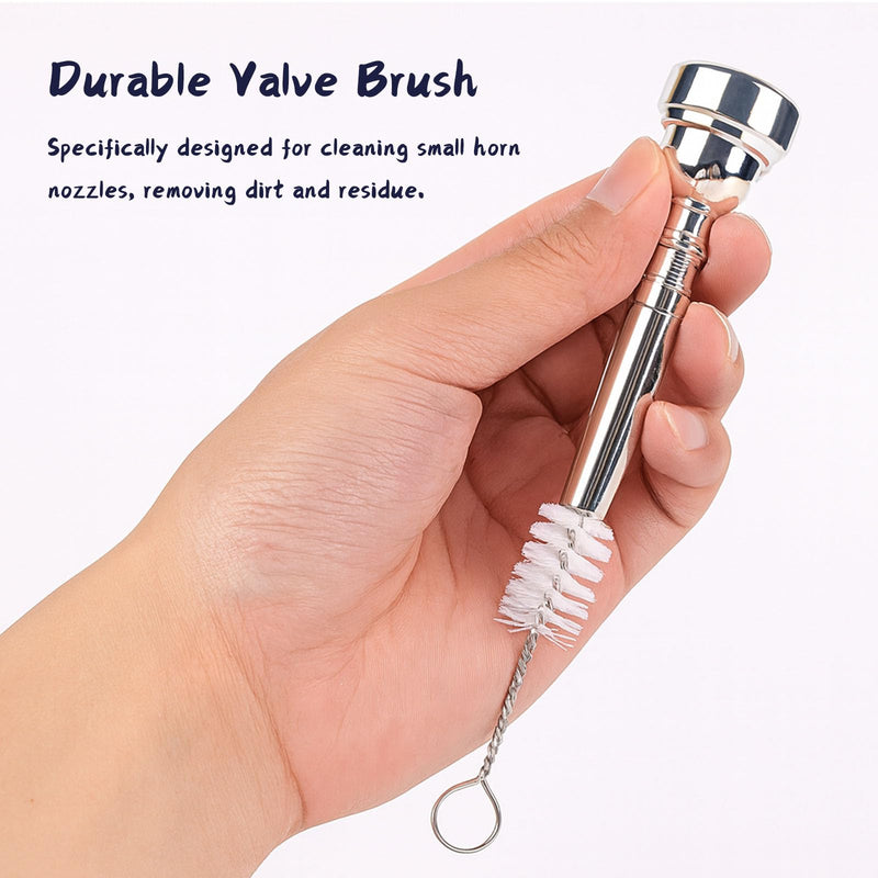 Trumpet Cleaning Kit, Clean and Care Horn, Trumpet Valve Oil Kit with Valve Oil, Slide Grease, Cork Grease, Cleaning Cloth, Mouthpiece/Valve/Bore Brushes, Polishing Cloth