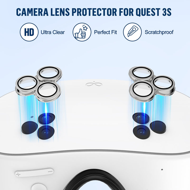 9-in-1 Silicone Cover Set for Meta/Oculus Quest 3S, Not Fit Quest 3 | VR Headset Protection Cover, Controller Grip Covers, Silicone Face Cover, Camera Lens Protectors, Protective Lens Cover Starry Blue
