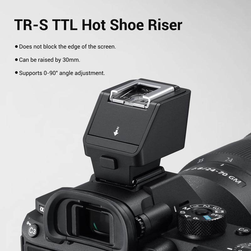 Godox TR-S TTL Camera Flash Hot Shoe Riser for Sony, Compatible with Godox iT30Pro iT20 iT22 IM20 IM22 IM30, 0-90° Tilting Head for Soft Bounce Light and Direct Flash Godox TR-S