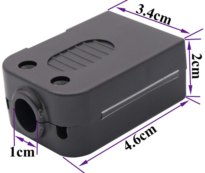 AAOTOKK DB9 Screw Terminal Block Adapter D-SUB 9-pin RS232 Female to 9 +1 Pin/Way Female Serial Terminal Breakout Board Connector Signal Module with case (2Pcak/Female)