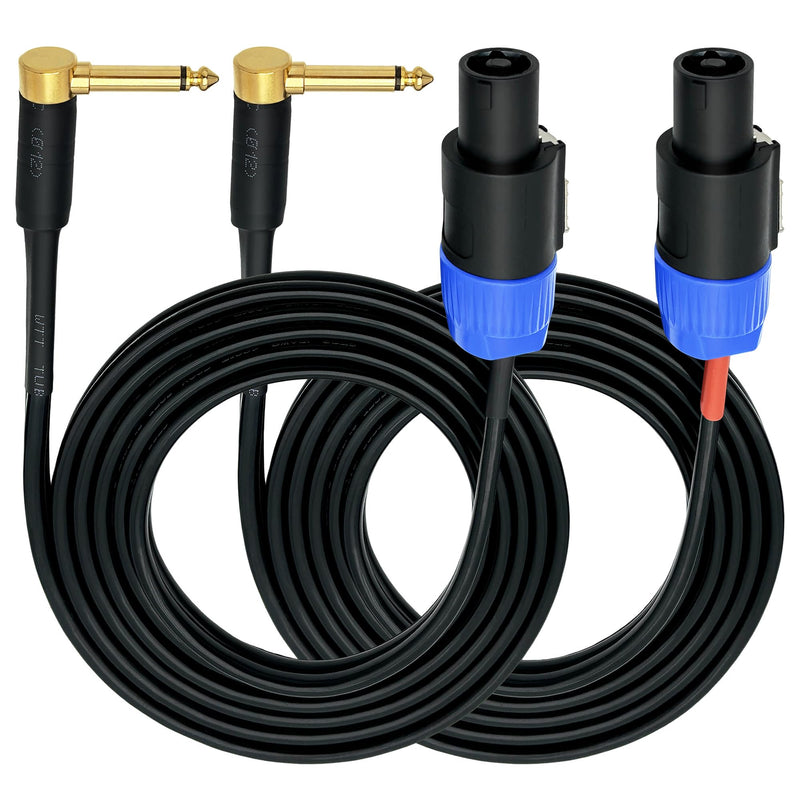 [AUSTRALIA] - CESS-133-6f Right-Angle 6.35mm 1/4 Inch TS Plug to Speakon Plug Speaker Cable, 2 Channel, Durable Heat-Shrink Protected Metal Housing (6 Feet) 6 Feet 