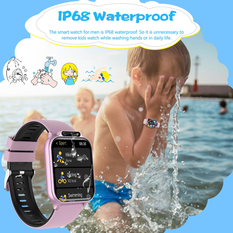 Smart Watch for Kids,1.85" Fitness Tracker with Heart Rate,Sleep Monitor,Built-in AI(Translation/Q&A/Watch Face/Image recognition Smartwatches,NO APP/Phone, Gift for Boys Girls.(Built-in AI, Pink) 1.85" Built-in AI