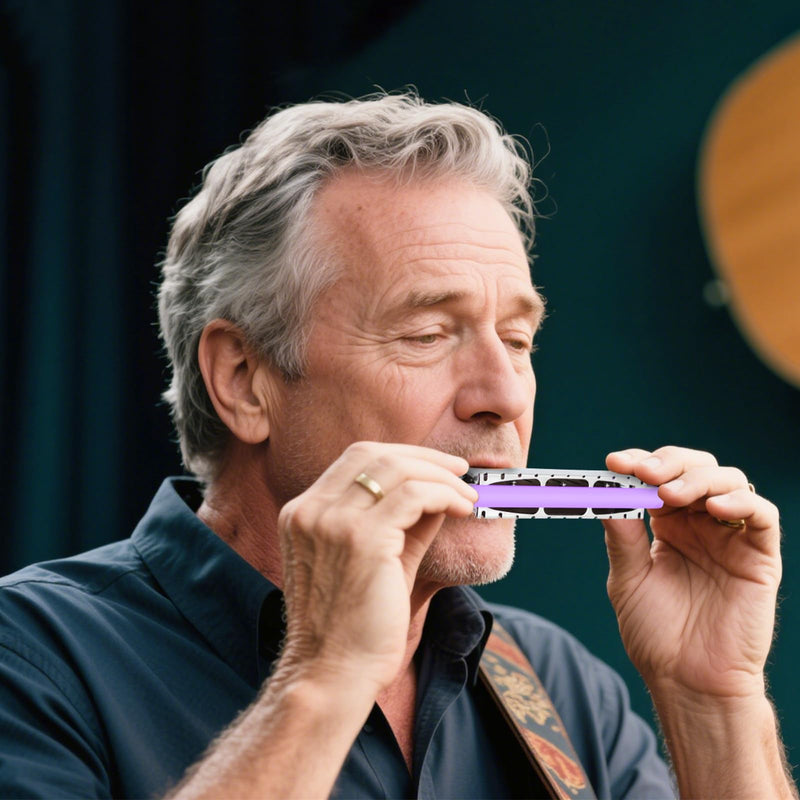 EASTROCK 10 Holes Blues Harmonica Key of C Mouth Organ with Case has Explosive Power For Adults Professionals Beginners CB05 Purple