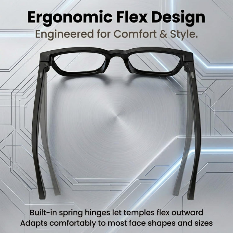AI Smart Glasses with 8MP HD Camera, AI Translation, Bluetooth 5.3 | 1200P Video Recording with EIS, 139+ Languages Translation, Photochromic Lenses, Object Recognition, Open-Ear Bluetooth Audio Black