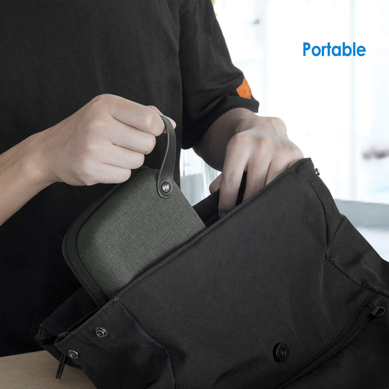 JETech Electronics Accessories Organizer Hard Carrying Case with Double Zipper and Carrying Strap, Portable Travel Gadget Bag for Cables, SD Card, Charger, Hard Disk, Grey