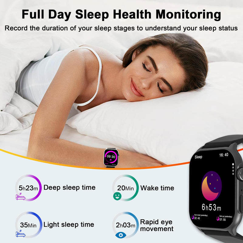 AOC Smart Watch with 1.95" AMOLED Display, ChatGPT AI& Bluetooth Call, Fitness Tracker for Women Men, Heart Rate & Sleep Monitor, 100+ Sports Modes, 10 Days Battery, IP68 Waterproof, Silver