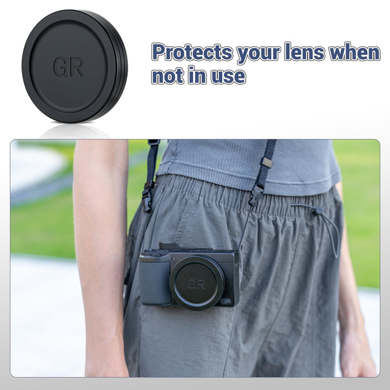 [AUSTRALIA] - JJC Camera Lens Cap for Ricoh GR IV GRIV GR4 GR IV HDF Monochrome with Soft EVA Interior, Aluminium Durable Lens Protector Cover for GR 4 Digital Camera Accessories, Anti-dust and Scratch-Resistant 