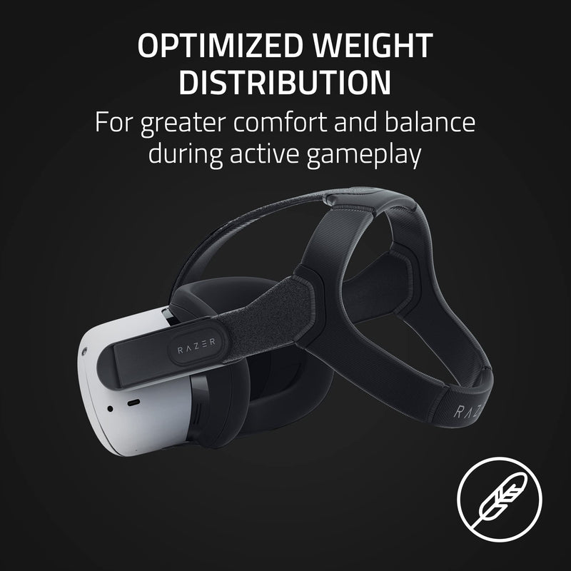 Razer Adjustable VR Head Strap System for Meta Quest 2: Designed for All Head Shapes - High-Performance Nylon Material - Soft, Adjustable Straps - Optimized Weight Distribution - Ergonomic Design | Designed for All Head Shapes, Soft, High-Performance N...