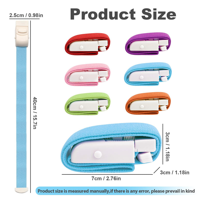 Pack of 6 Storage Tubes, Blood Collection, Vein Preservation, Elastic Storage Hose, Blood Collection, Highly Flexible Tourniquet for First Aid Set, Outdoor, Camping, Hiking, Fighting, Mountaineering, Warm colour