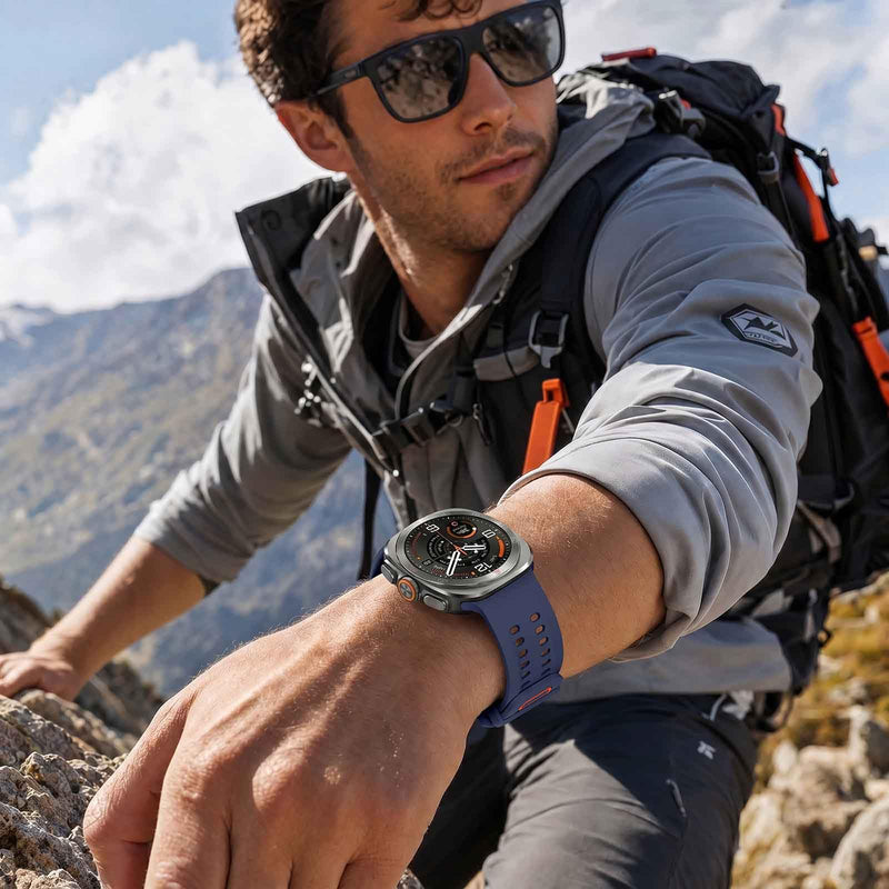 Sport Band Compatible for Samsung Galaxy Watch Ultra 2 47mm (2026) | for Galaxy Watch Ultra 47mm (2025/2024), Breathable Wristband Waterproof Replacement Soft Silicone Marine Strap for Men Women Midnight Blue