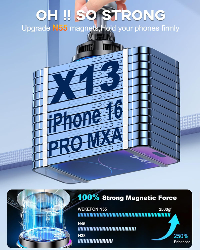 for MagSafe Car Mount Charger TEC Fan Cooling Magnetic Wireless Car Charger | Strong Magnet 15W Fast Charging Air Vent Car Phone Holder Bracket for Your Car for iPhone 17 16 15 14 13 12 Samsung & Android Black 1