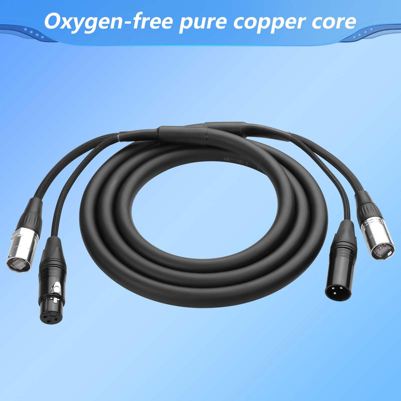 CERRXIAN 6.5FT RJ45/XLR Cable,CAT6 RJ45 Ethernet LAN Male to Male Cable + XLR 3-Pin Male to Female Network Audio Cable