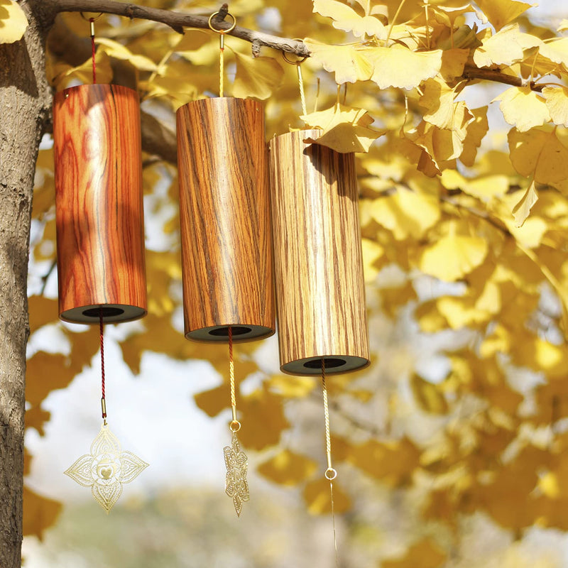 Chakra Chimes Natural Bamboo Wind Chimes Meditation Chord Windchime Wind Bell for Home Decoration Zen Mindfulness Third Eye Chakra