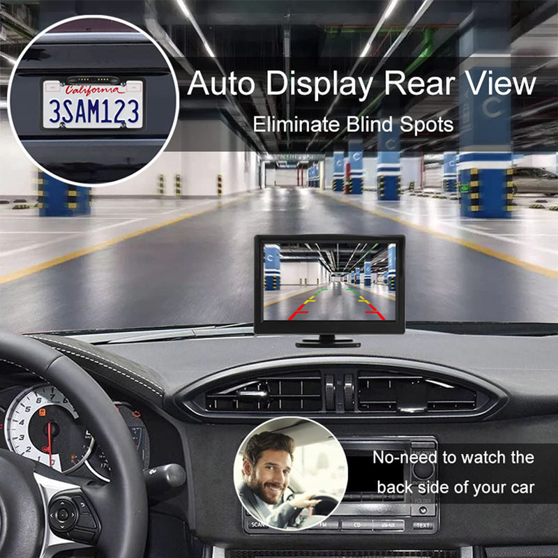 Backup Camera with Monitor Kit, 4.3 inch Rear View Monitor Waterproof IP67 Night Vision Reverse Camera, Backup Camera System for Car, Plug-Play Reversing Camera