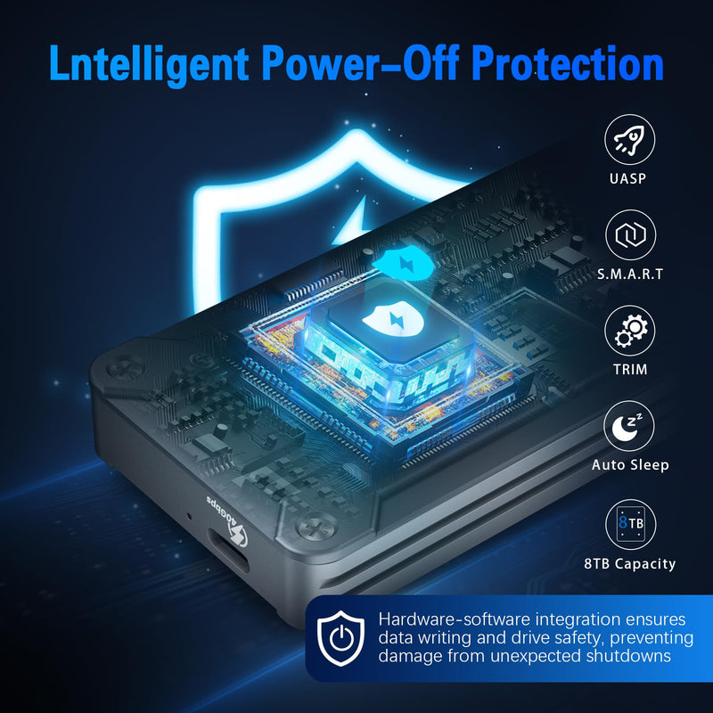 40Gbps NVMe Enclosure,V VCOM M.2 NVMe SSD Enclosure, Aluminum Alloy External NVMe Enclosure Support Size 2280 M&B+M-Key,Compatible with Thunderbolt 3/4,USB4/3.2/3.1/3.0/2.0