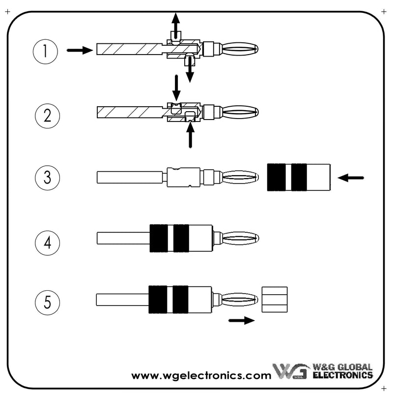 WGGE WG-009 Banana Plugs Audio Jack Connector 6 Pairs / 12 pcs, 24k Gold Dual Screw Lock Speaker Connector for Speaker Wire, Wall Plate, Home Theater, Audio/Video Receiver and Sound Systems 6 Pairs (12 plugs)