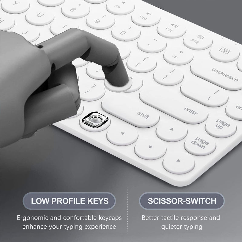 Bluetooth Keyboard for iPad, iPhone, Android, Apple, Windows – Streamlined, Compact Multi Device Keyboard – Ergonomic Bluetooth Wireless Keyboard for Mac, PC – Computer Keyboard Bluetooth by Vortec