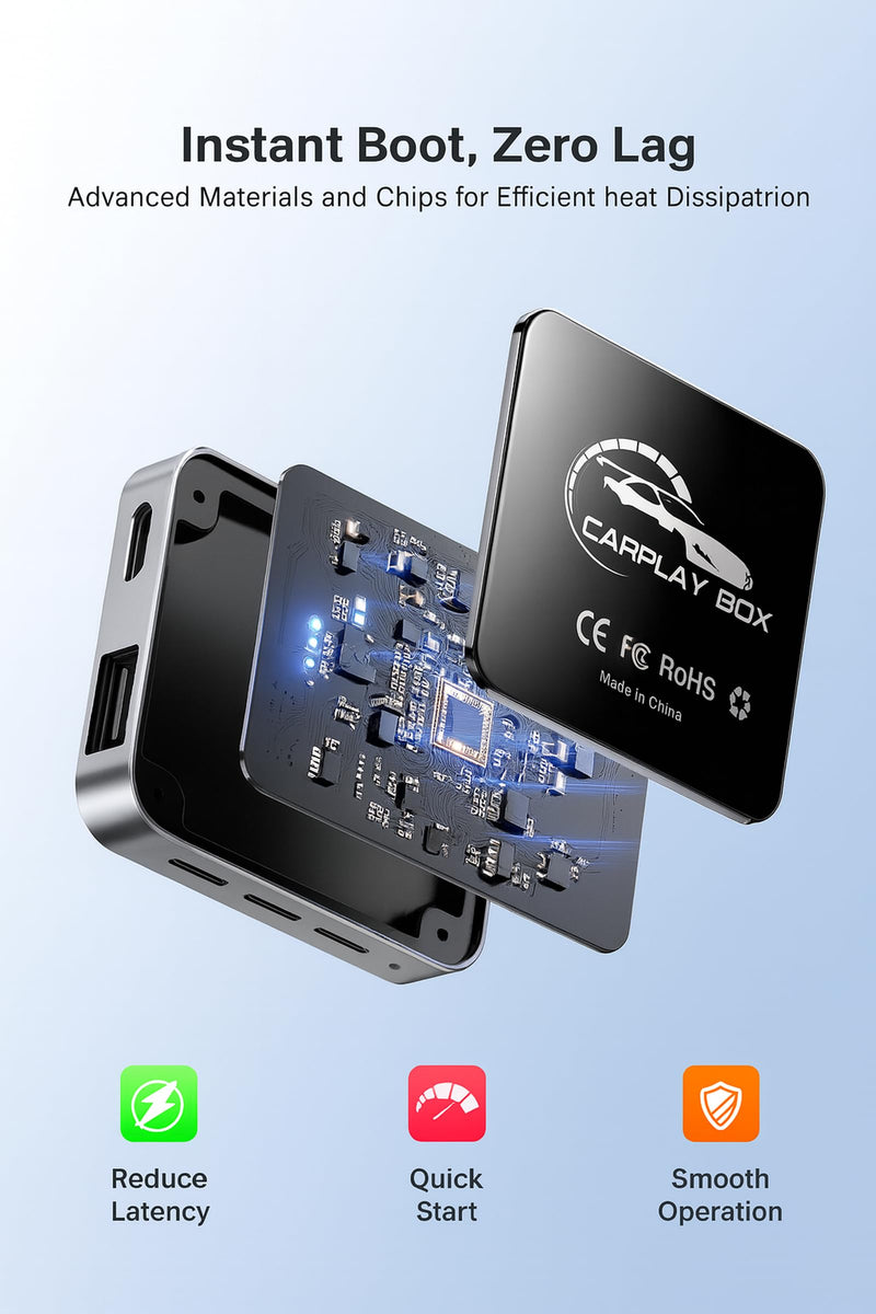 Wireless CarPlay & Android Auto AI Box, 4K HDMI for Wired CarPlay Cars