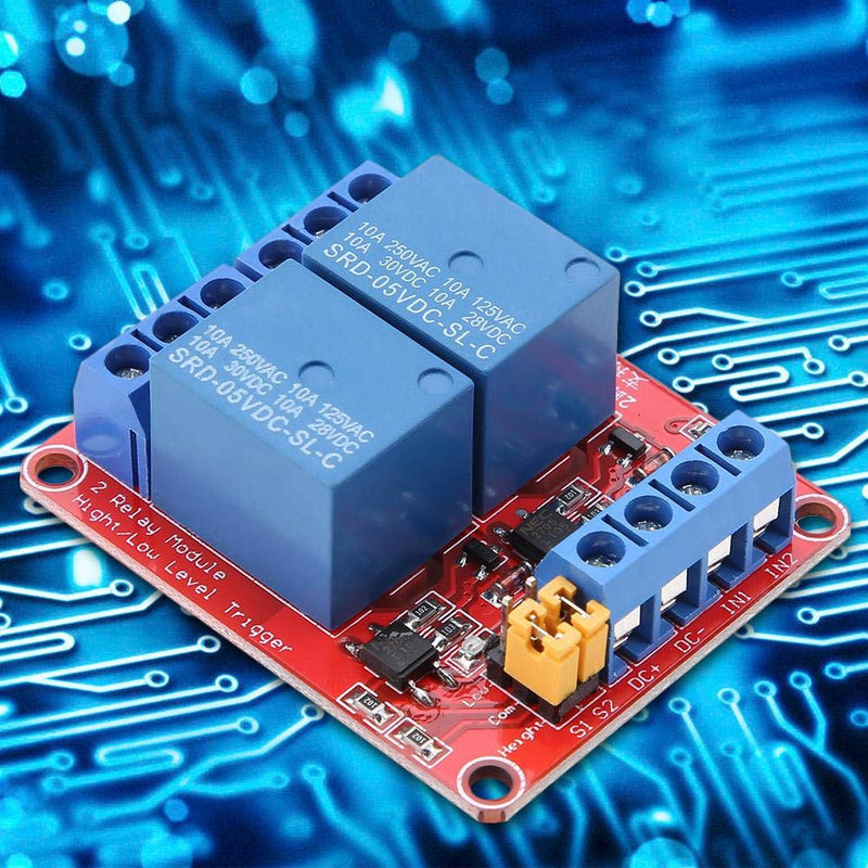 Relay 12 V 2 Change, 12 V Relay Module Board with Optocoupler, Relay Module 12 V 2 Channel, 2 Channel Relay Module 12 V, High and Low Level Trigger for Controlling Sps Automation Devices (12 V)