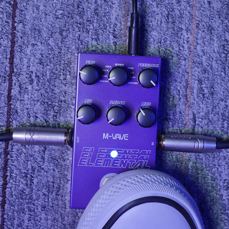 New Elemental Digital Delay Pedal 9 Different Delay Guitar Effects Delay Guitar Pedal Supporr for HOLD Mode and TAP