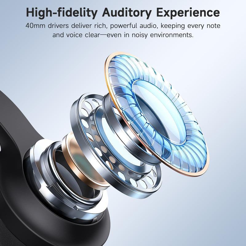 [AUSTRALIA] - AOC USB Headset with Microphone for PC, Over-Ear Wired Headphones with Noise-Cancelling Mic, 40mm Audio Drivers, USB-A Computer Headset for Office, Teams, Call Centers & Online Meetings (Black) Black 