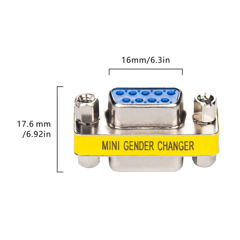 DriverGenius RD232F2F DB9 Serial RS232 COM Gender Changer - for USB to RS232 Serial Cable Adapter (Female/Female) F/F